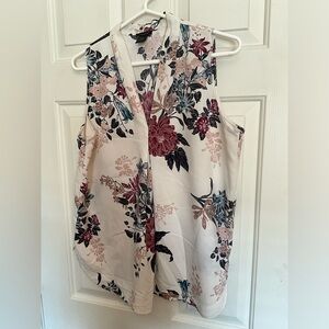 Ann Taylor while with flowers sleeveless top